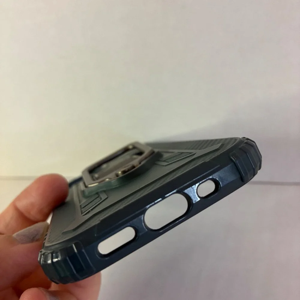 Heavy Duty Rugged Phone Case Ring Holder iPhone 12 or 13 Mini 5.4 in Dark Green